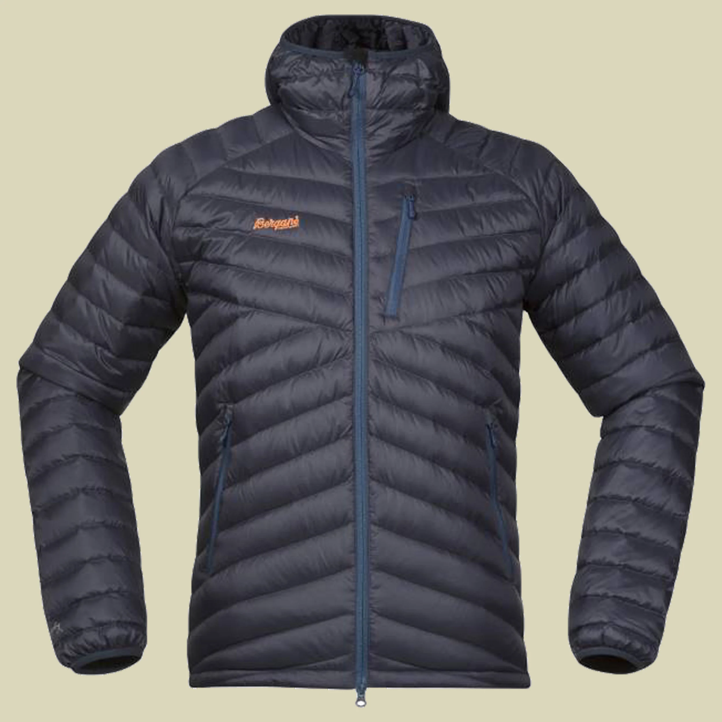 BergansSlingsbytind Down Jacket w/Hood Men Größe S Farbe night blue/dusty blue/pumpkin