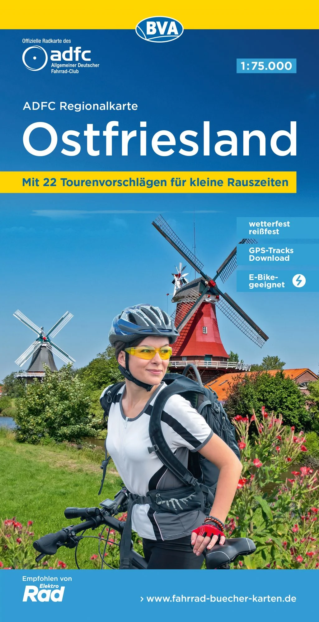 BVA BikeMedia ADFC-Regionalkarte Ostfriesland - 1:75.000