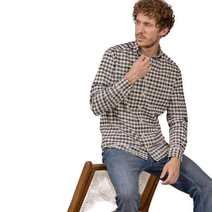 Camicia da uomo a maniche lunghe Mise Au Green Elaine - Kaki