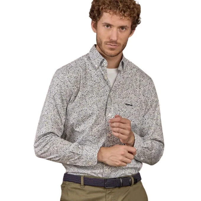 Camicia da uomo a maniche lunghe Mise Au Green Erving - Bianca