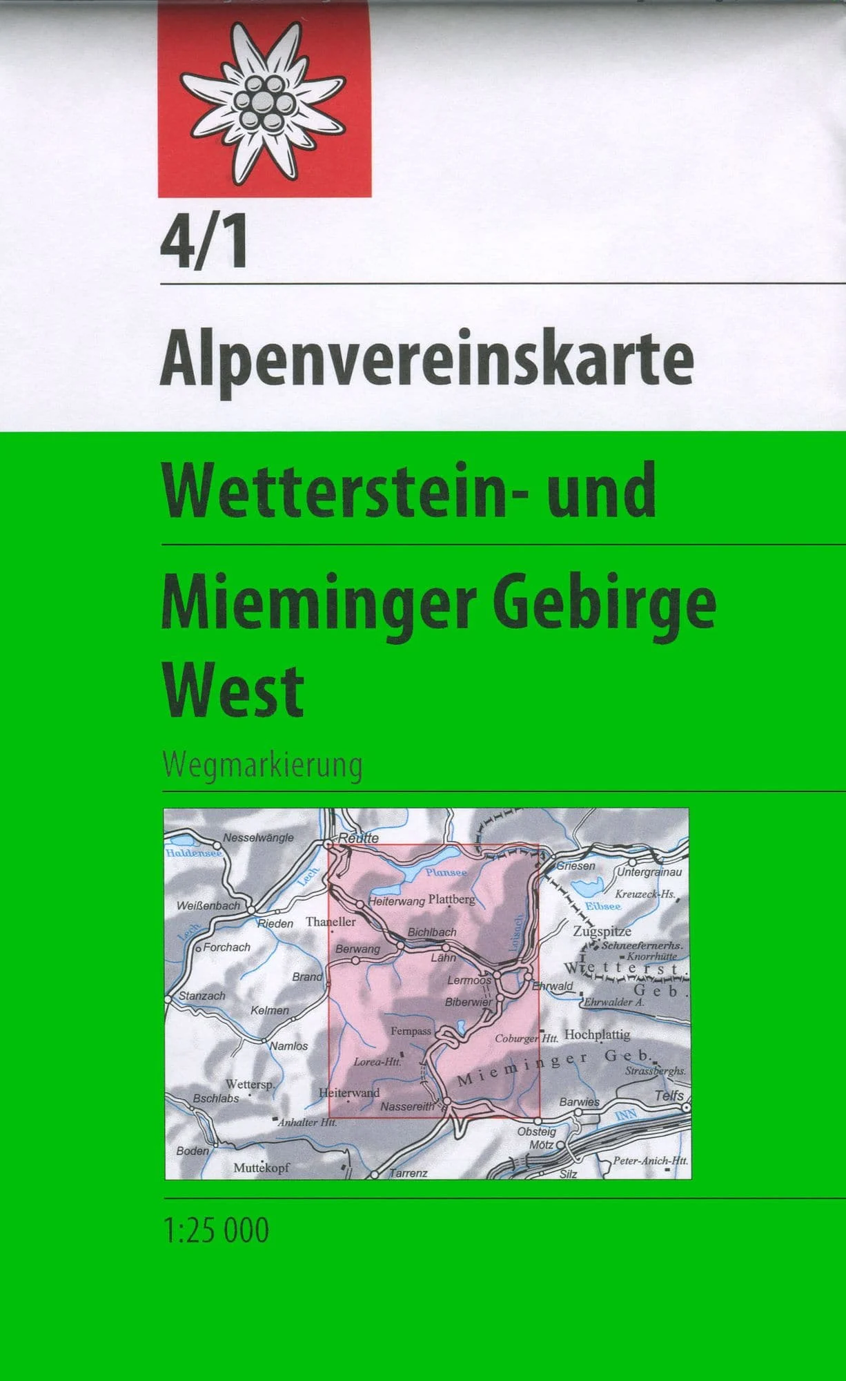 DAV AV-Karte 04/1 - Wetterstein-Mieminger Gebirge, West