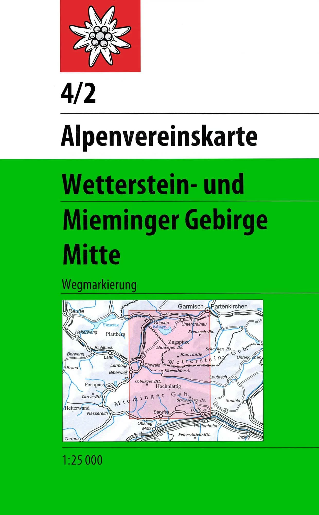 DAV AV-Karte 04/2 - Wetterstein-Mieminger Gebirge, Mitte