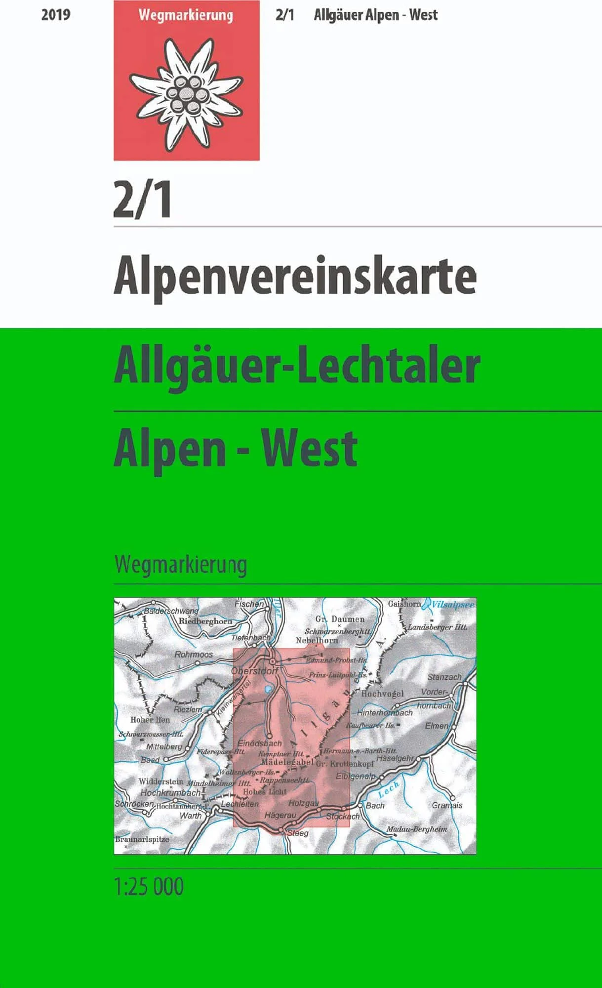 DAV AV-Karte 2/1 - Allgäuer-Lechtaler Alpen West