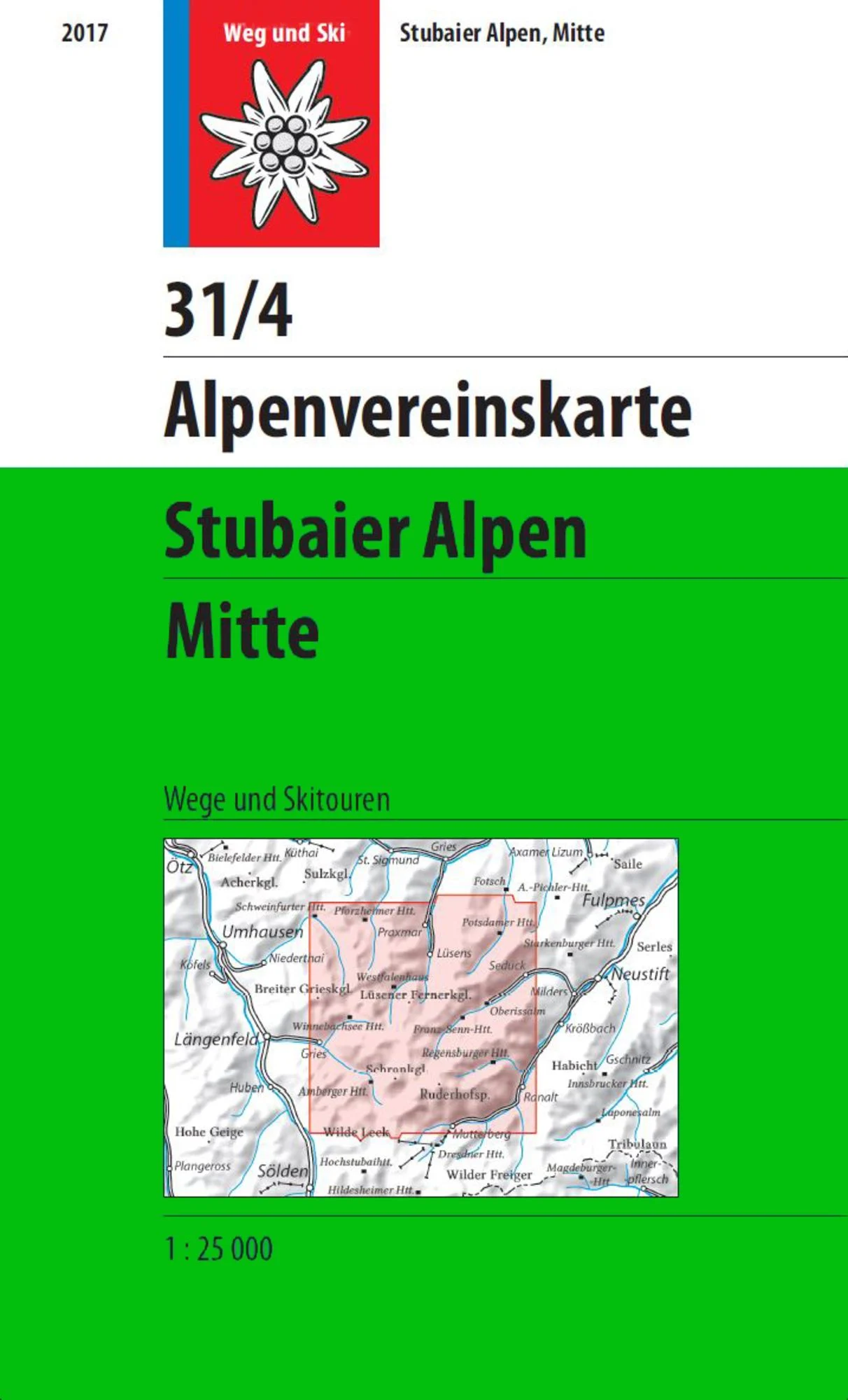 DAV AV-Karte 31/4 - Stubaier Alpen Mitte