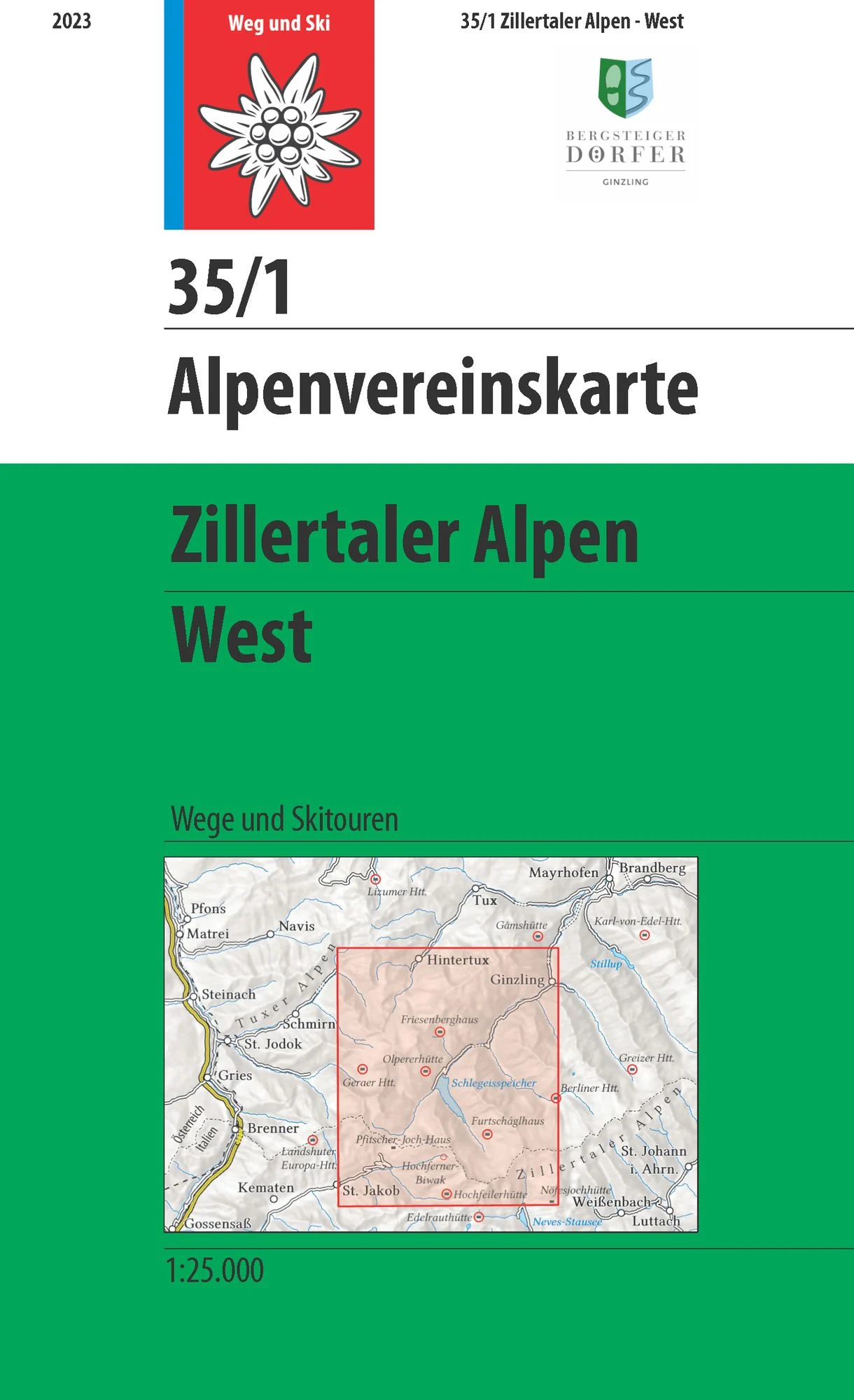 DAV AV-Karte 35/1 - Zillertaler Alpen West
