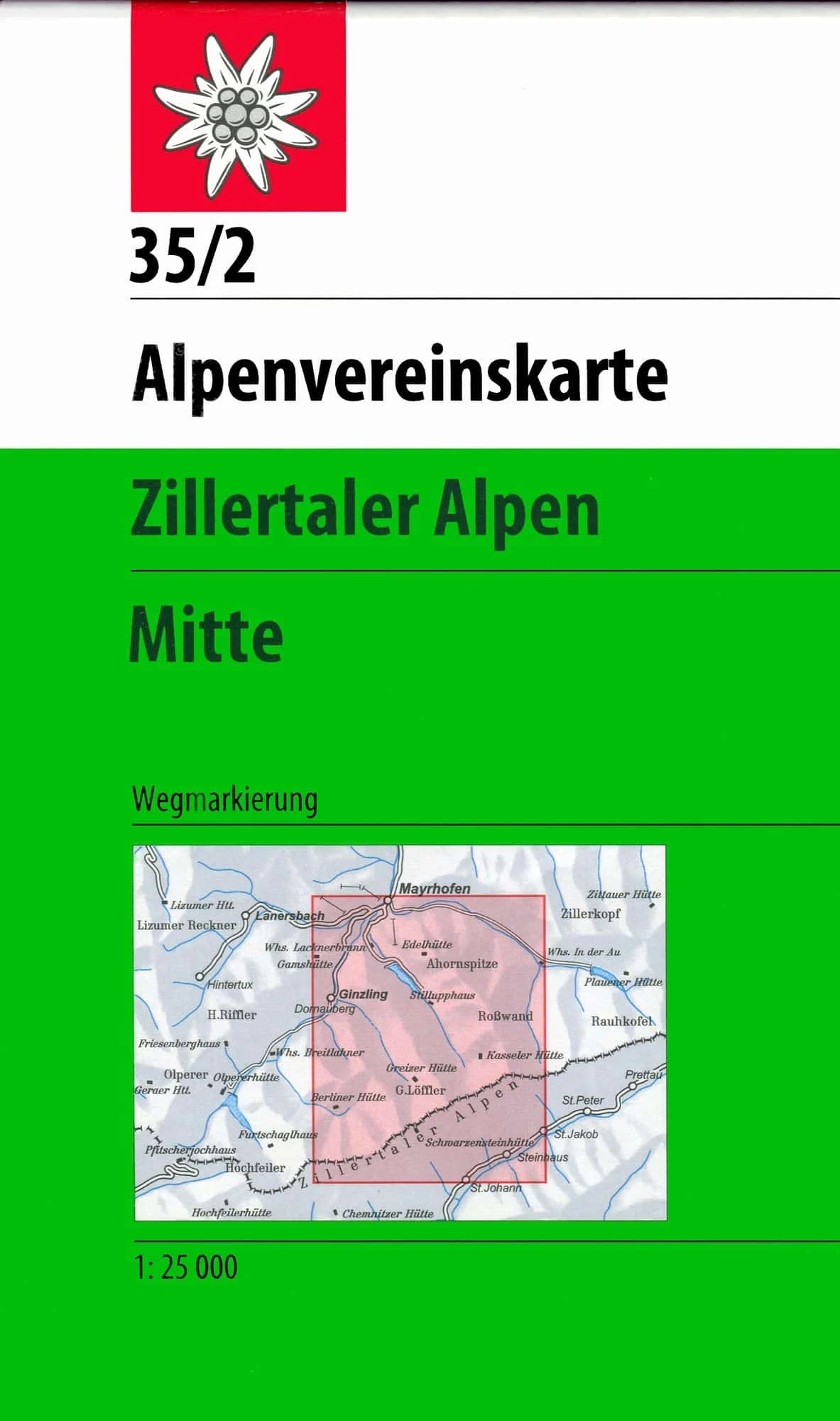 DAV AV-Karte 35/2 - Zillertaler Alpen Mitte
