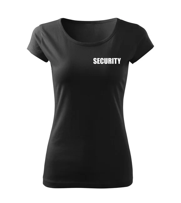 DRAGOWA Damen T-Shirt mit Aufschrift SECURITY, schwarz