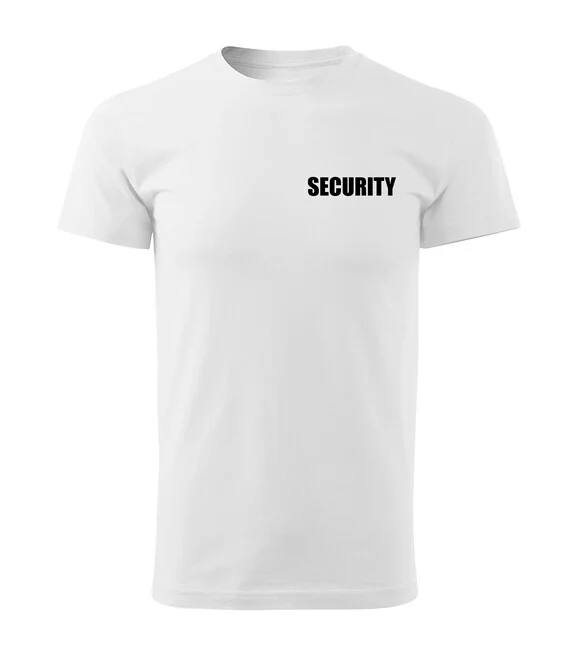 DRAGOWA T-Shirt mit Aufschrift SECURITY, weiß
