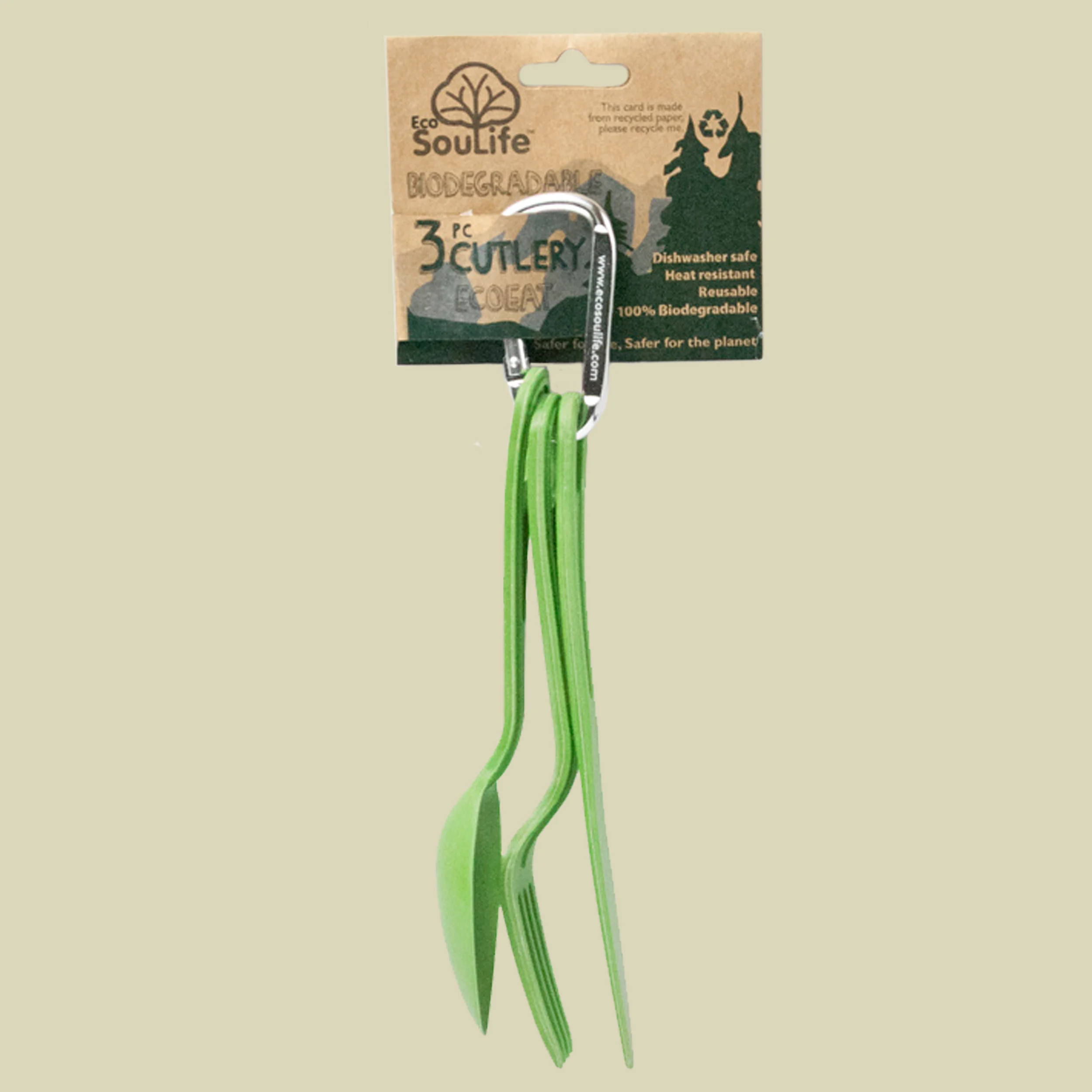 Eco SouLifeCutlery Set 3 Piece Farbe green