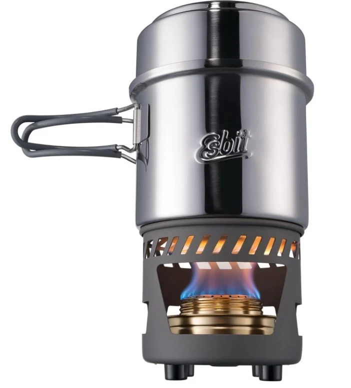 Esbit Spiritus-Kochset, 985 ml, Edelstahl - Spirituskocherinkl. zweitem Topf985 ml & 470 ml