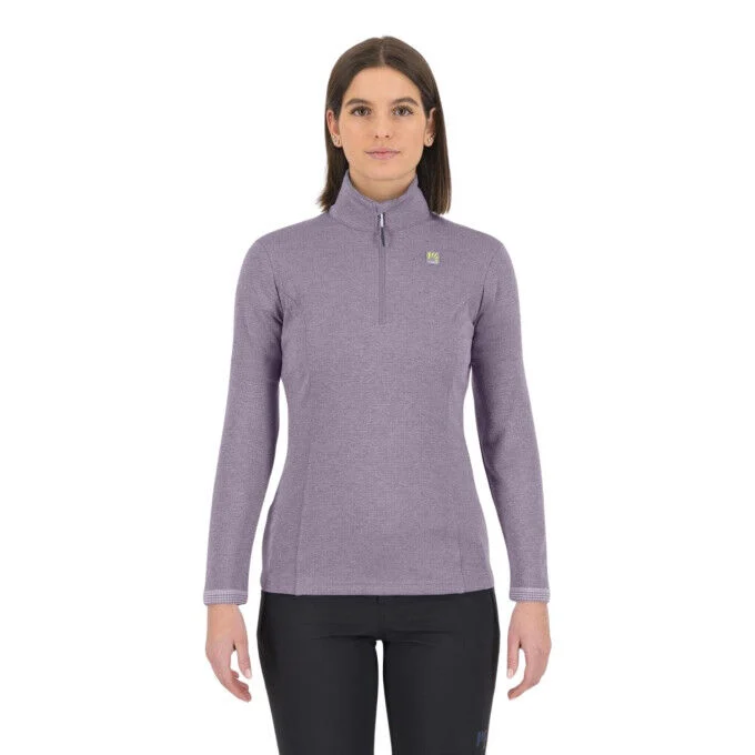 Felpa in pile con mezza zip da donna Karpos Pizzocco - Lavender