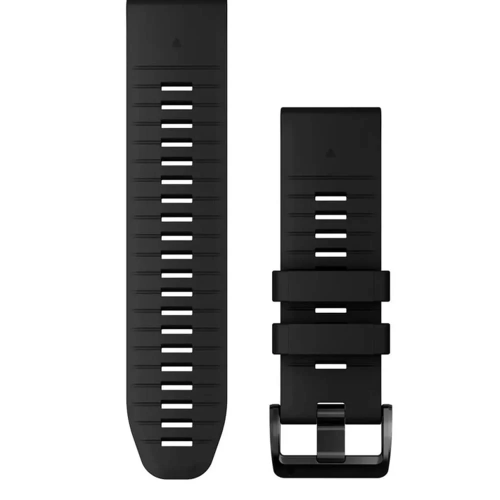 Garmin 26mm Quickfit Armband Silikon Schwarz Edelstahl