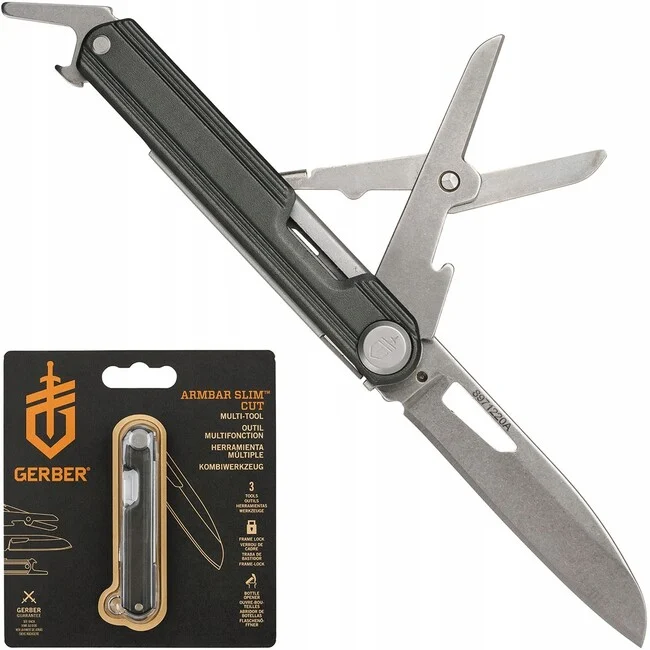 Gerber Onyx Multifunktionsmesser 3 Werkzeuge, 6,3 cm, schwarz