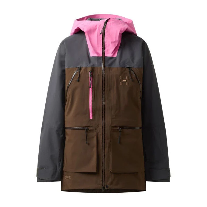 Giacca da sci da donna Haglöfs Vassi GTX Pro II - Lantana Pink/Oak Brown