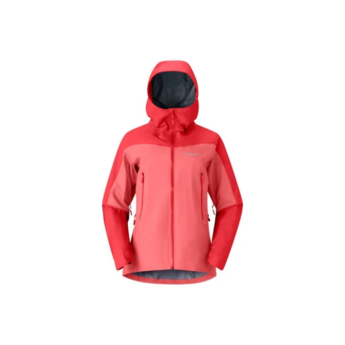 Giacca impermeabile con cappuccio da donna Norrona Falketind Gore-Tex - Calypso Coral