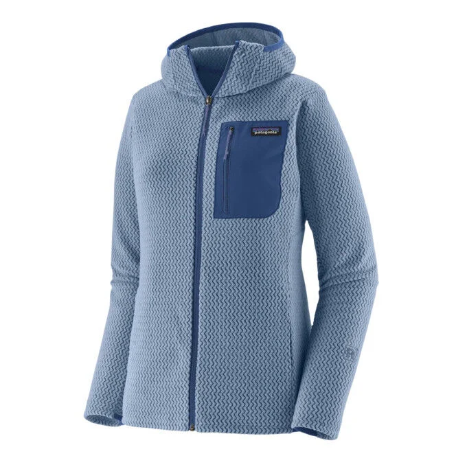 Giacca in pile con cappuccio da donna Patagonia R1 Air - Barnacle Blue