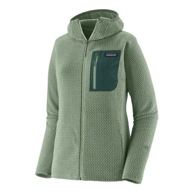 Giacca in pile con cappuccio da donna Patagonia R1 Air - Ellwood Green