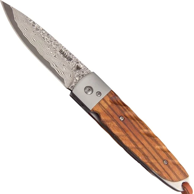 Haller Damast Survival Messer mit Damaststahl Damast-Tame Zebraholz 39 Lagen rfs