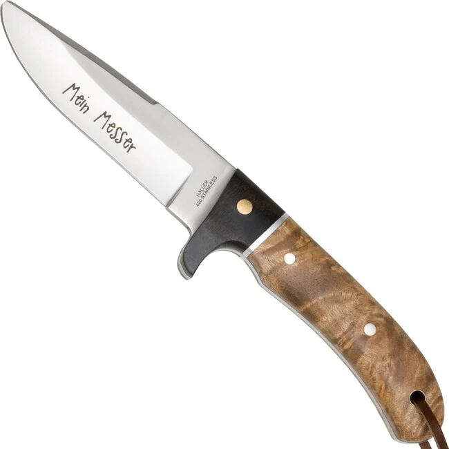 Haller Messer mit feststehender Klinge Jugend Wurzelholzgr