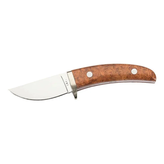 Herbertz 150 Jahre Gürtelmesser Jubiläumsmesser mit feststehender Klinge 7cm, braun, Holz, Lederscheide