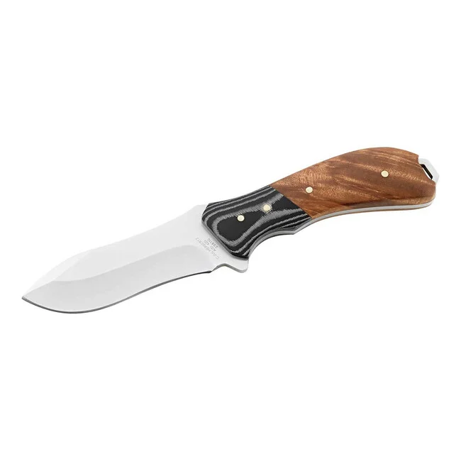 Herbertz Outdoormesser 10 cm, Holz, Micarta, Lederscheide