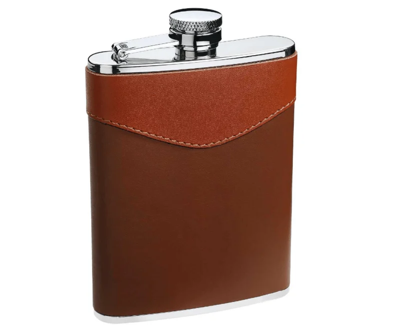 Herbertz Spatel 207 ml, Edelstahl mit Lederelementen, 13,5 cm