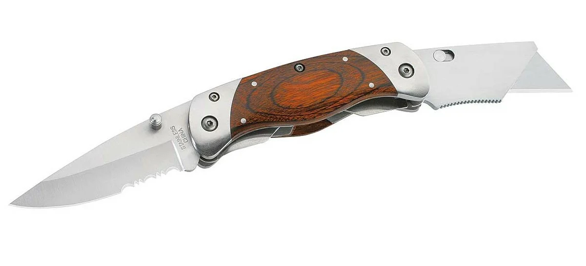 Herbertz Taschenmesser mit 2 Klingen 7,3 cm, Pakkaholz