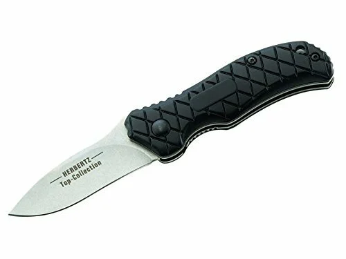 Herbertz TOP-Collection Taschenmesser 6,3 cm, schwarz, Aluminium, Nylonscheide