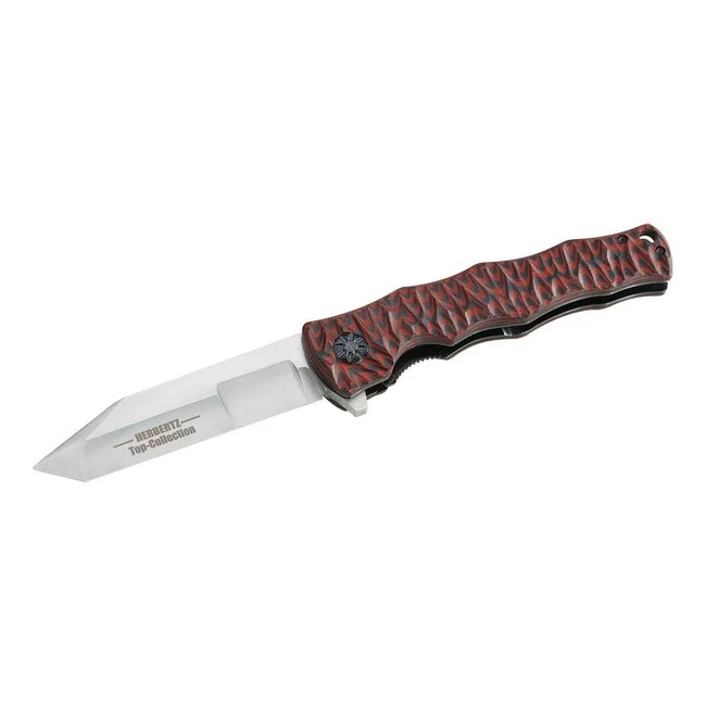 Herbertz TOP-Collection Taschenmesser 9,9 cm, rot-schwarz, G10, Nylonscheide