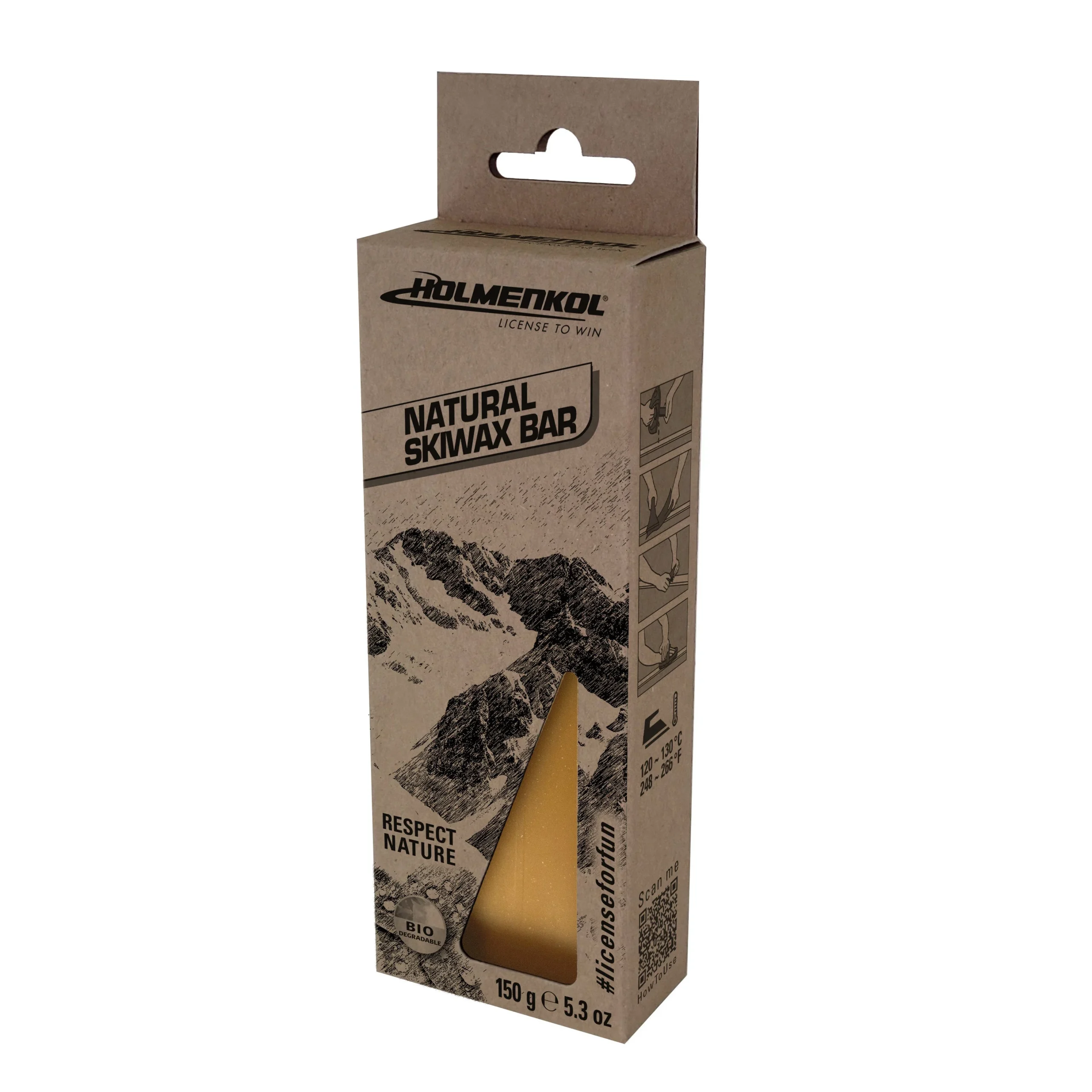 HOLMENKOL Natural Skiwax Bar 150g - Bio Heißwachs