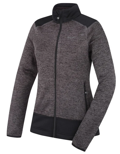 Husky Damen Fleece-Pullover mit Reißverschluss Alan schwarz
