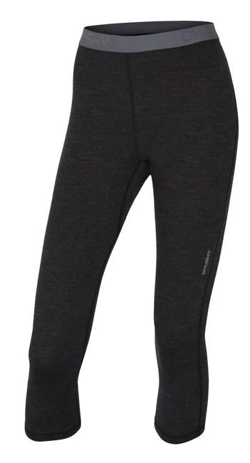 Husky Merino Thermo-Unterwäsche Damen 3/4 Hose Schwarz