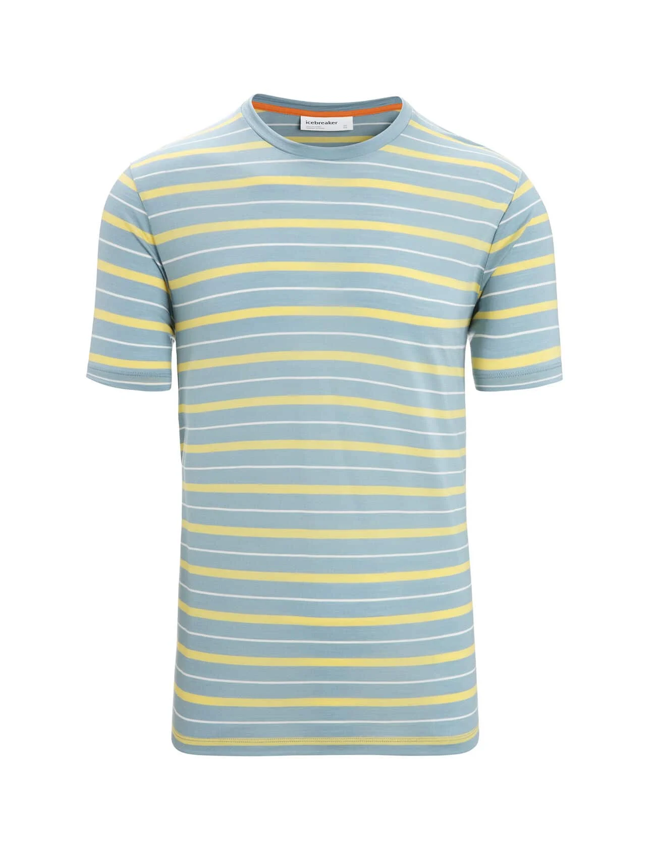 Icebreaker Men Wave SS Tee Stripe Astral Blue/Summer/