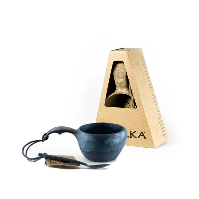 Kupilka-Becher mit Löffel, 2,1 dl, blau