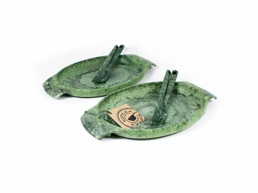 Kupilka Geschirrset 2 Teller, 2 Messer, 2 Gabeln, grün