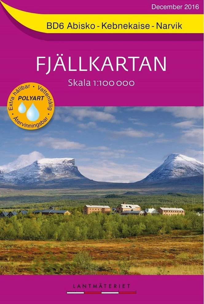 Lantmateriet Fjällkartan BD6, Abisko, Kebnekaise, Narvik 1:100.000