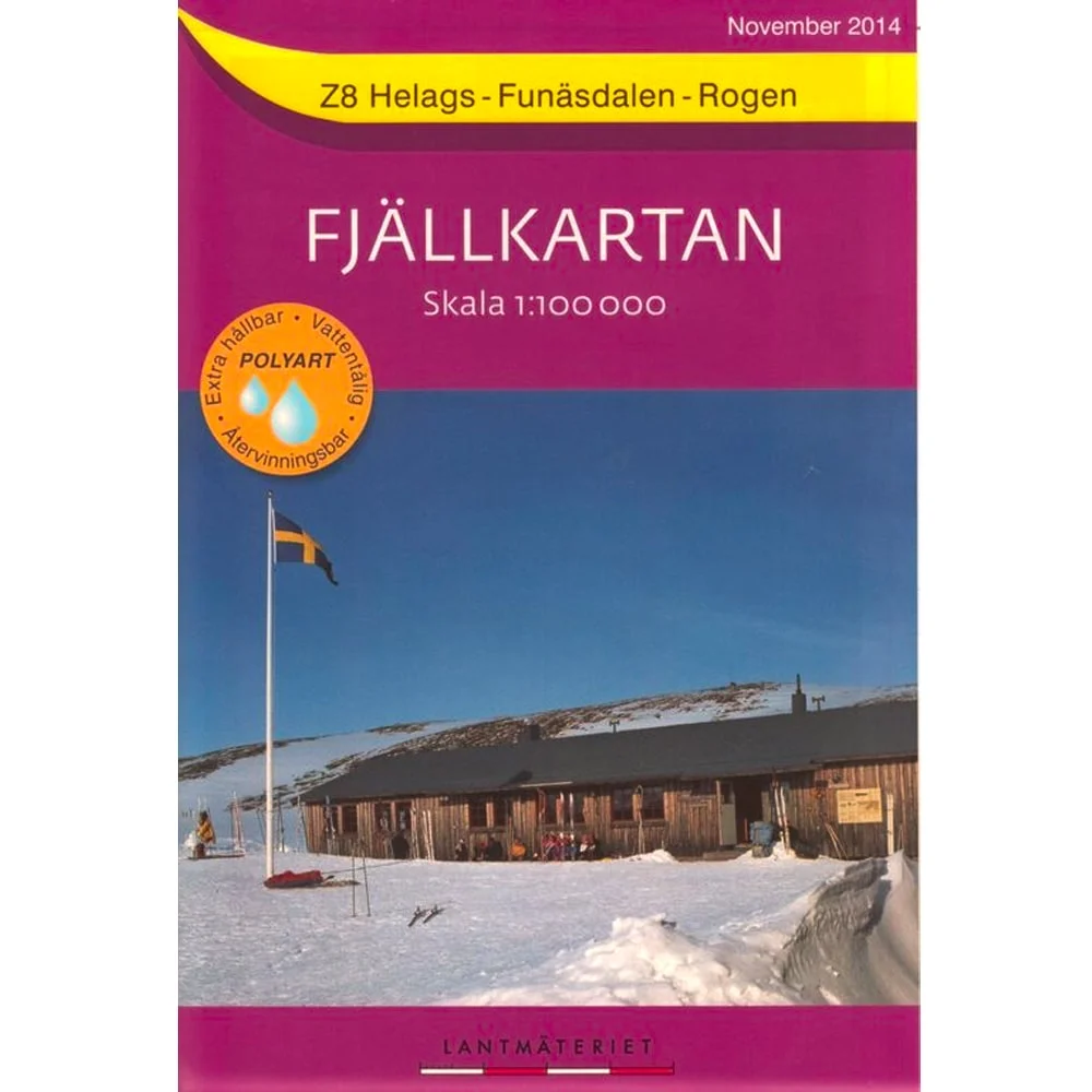 Lantmateriet Fjällkartan Z8 Helags Funäsd. Rog. 1:100T