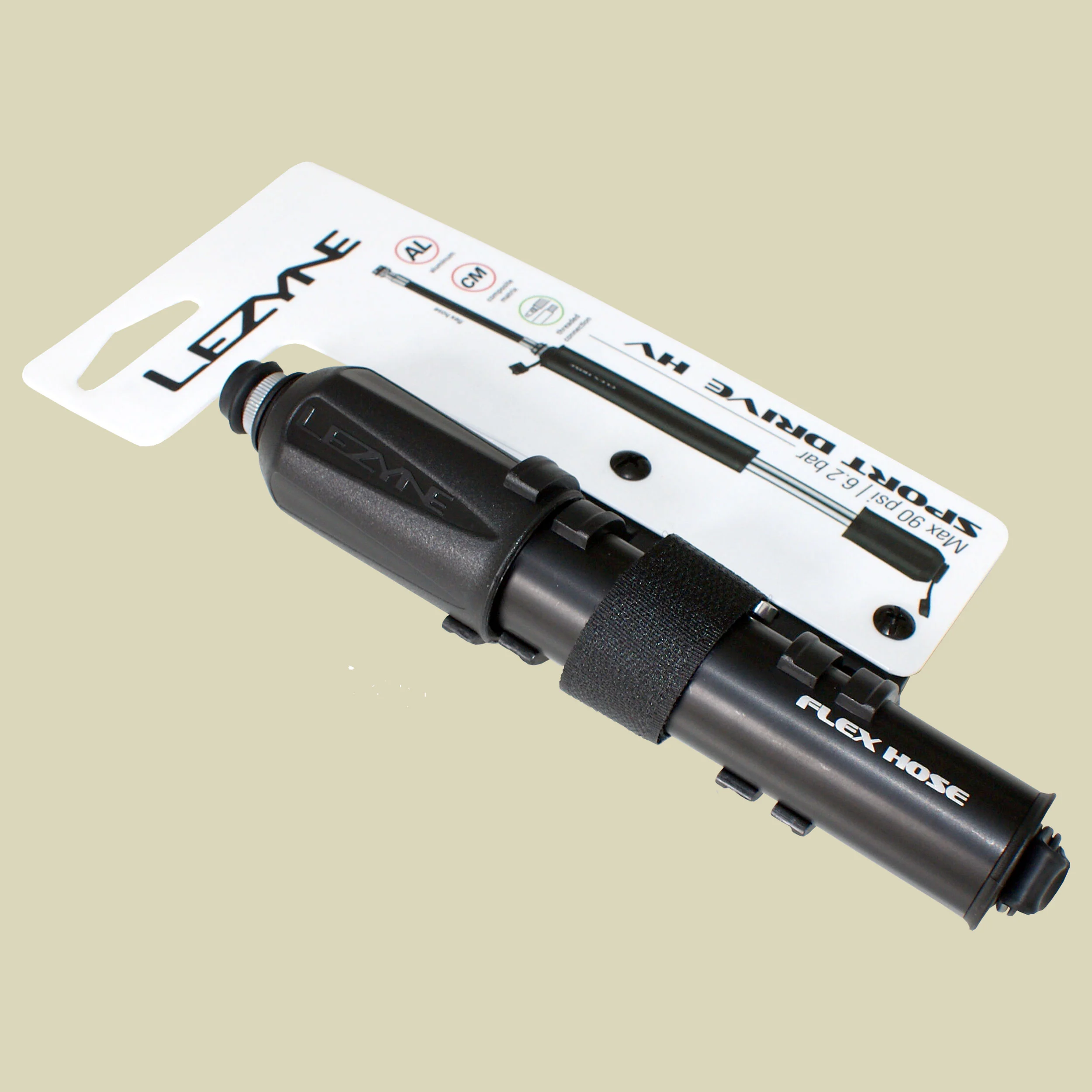 LezyneMinipumpe CNC Sports Drive HV Länge 16,6 cm Farbe: schwarz-glänzend