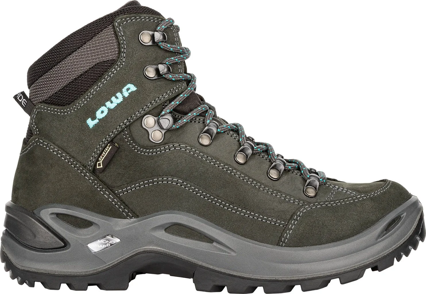 Lowa Renegade GTX Mid Women - asphalt/türkis