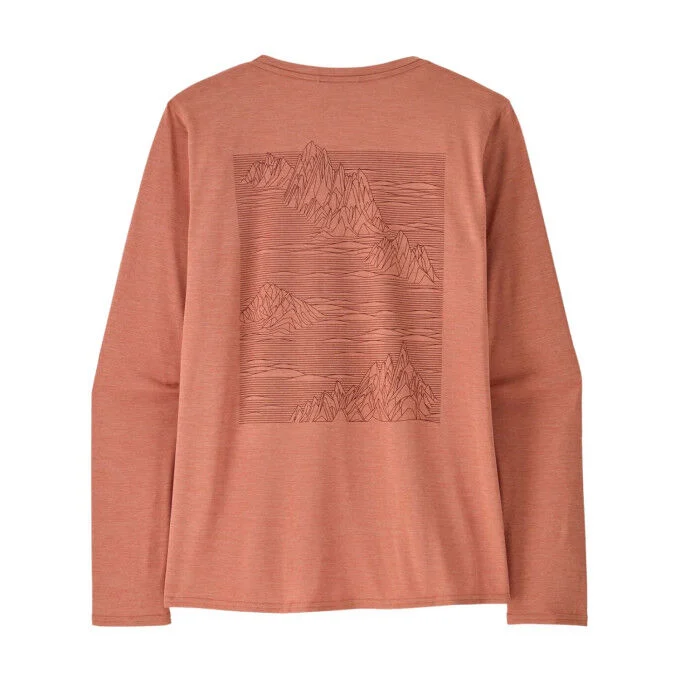 Maglia a maniche lunghe con grafica donna Patagonia Capilene Cool Daily - Strataspire: Moment Pink X-Dye