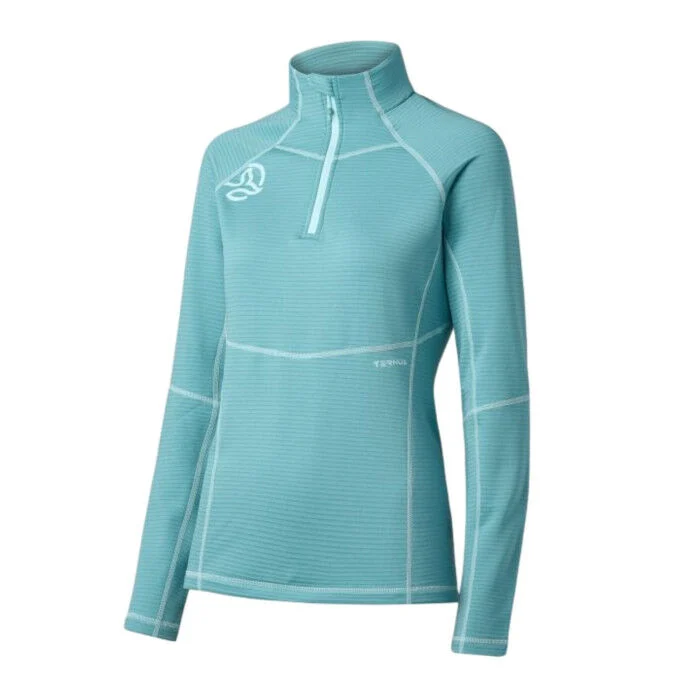 Maglia a maniche lunghe con mezza zip da donna TERNUA MOMHILL - BLUE MINT