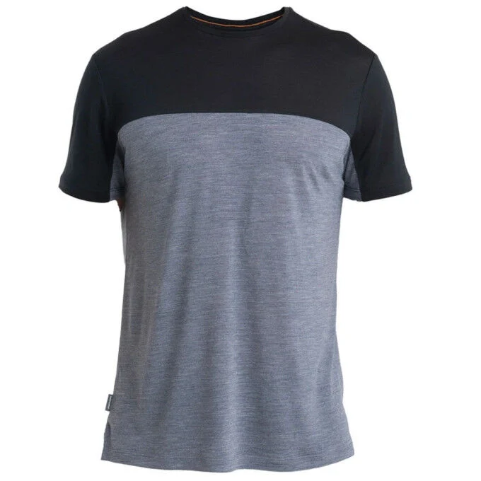 Maglietta da uomo ICEBREAKER Cool-Lite Sphere III Color Block - GRAPHITE HTHR/BLACK/CB