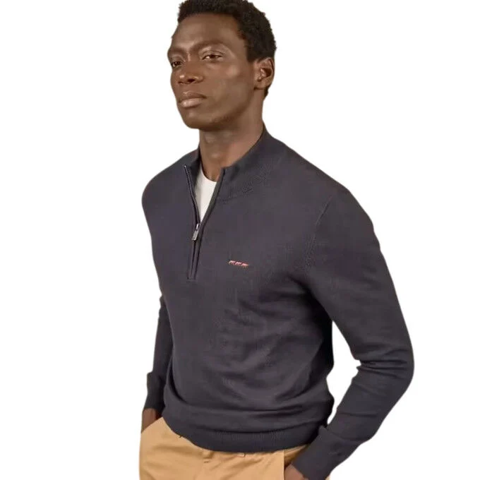 Maglione con collo alla coreana MISE AU GREEN - Blu navy