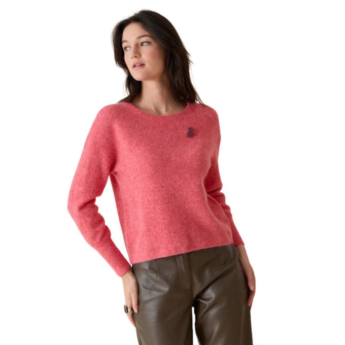 Maglione a tinta unita con collo rotondo Donna Diplodocus Matelot