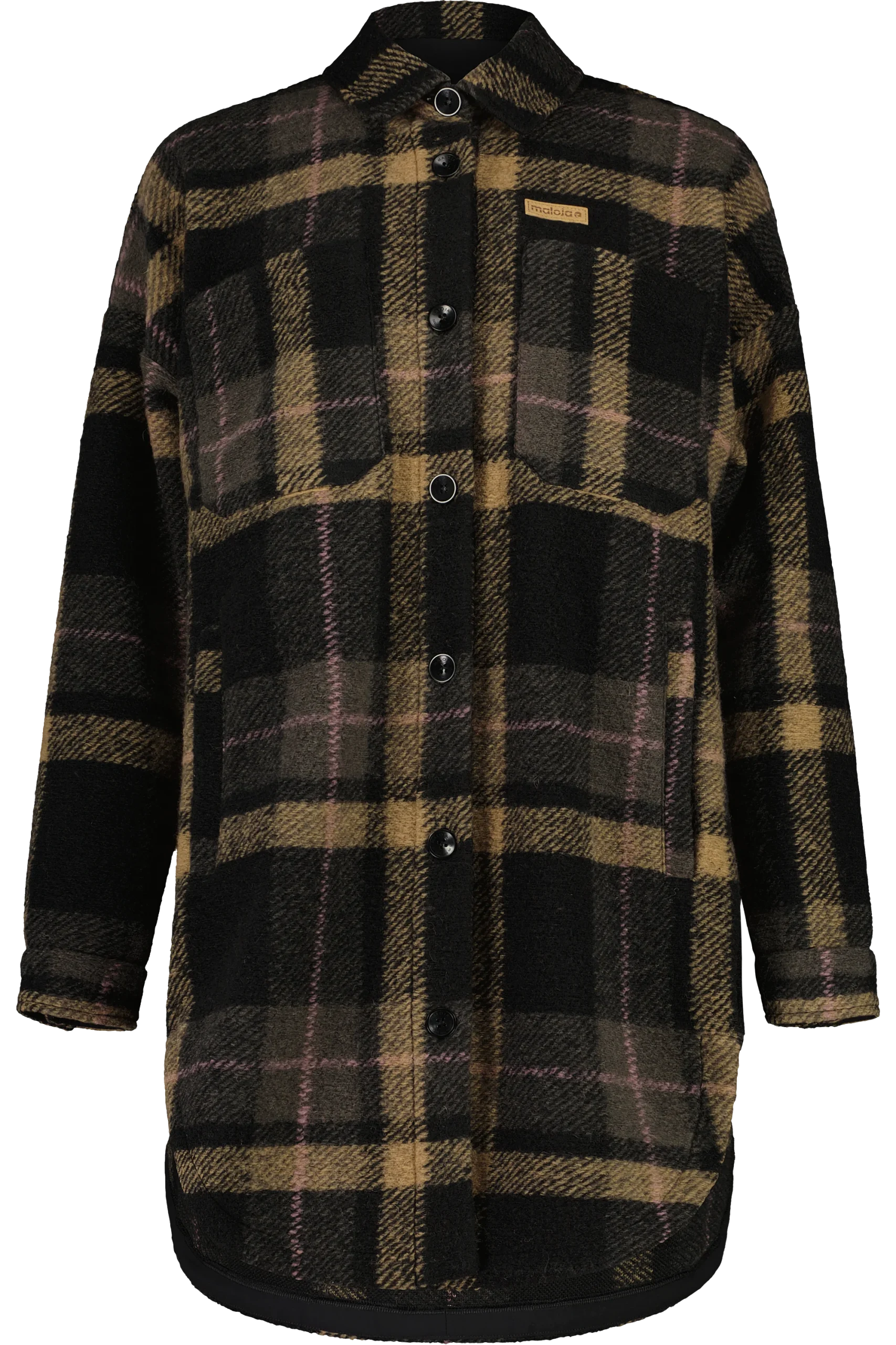 MALOJA HalapM. Lange oversized Hemdjacke Karo