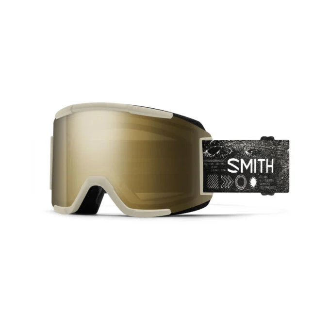 Maschera da sci SMITH Squad - Chalk Space Invader / ChromaPop™ Sun Black Gold Mirror