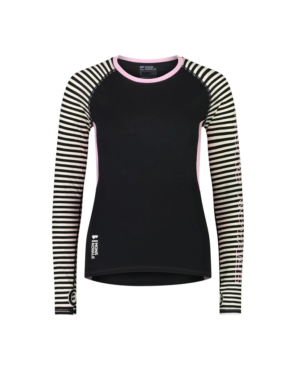 Mons Royale Bella Merino Air Con LS W Pink Stripe