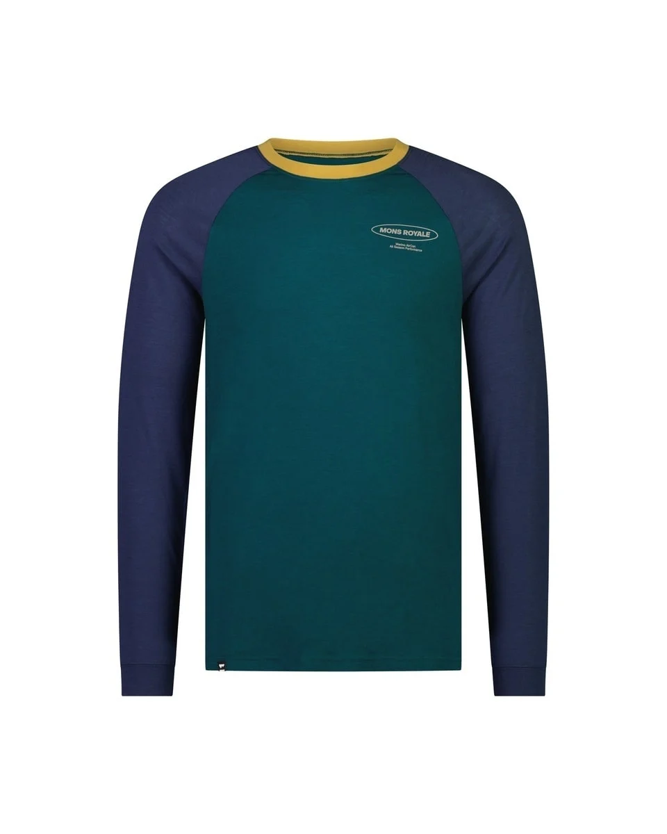 Mons Royale Icon Merino Air Con Raglan Evergreen/Midnight