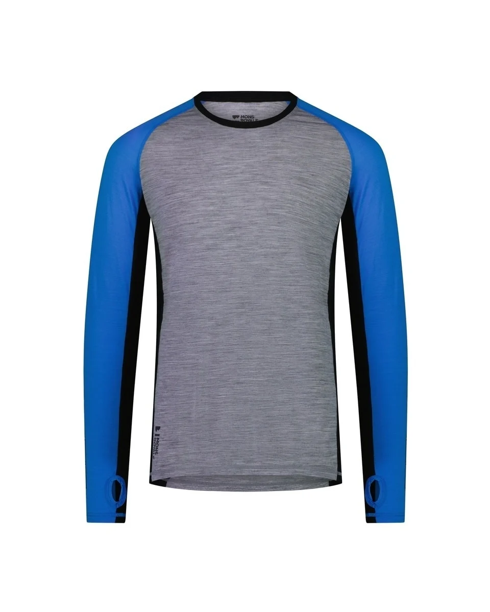 Mons Royale Temple Merino Air Con LS Blue Gravel
