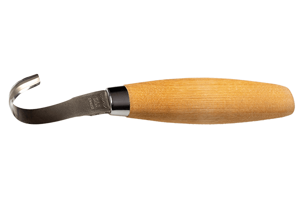 Morakniv Hakenmesser162 Schnitzmesser 5,5 cm, Birkenholz, Lederscheide